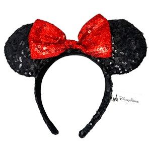 Disney Black and Red Sequin Minnie Mouse Ears